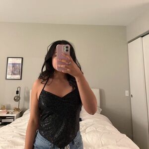 Black Glittery Lulus Women's Top